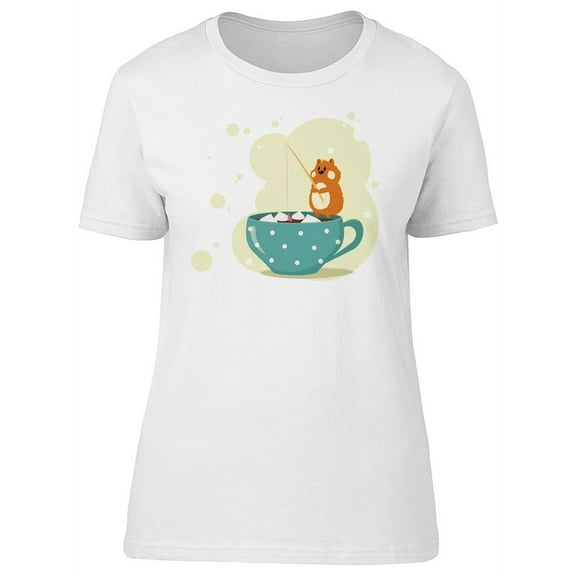 Hamster Fishing For Marshmallows T-Shirt Women -Image by Shutterstock, Female Small