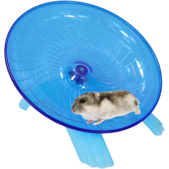 Hamster Flying Saucer Silent Running Exercise Wheel for Gerbil Rat Mouse Hedgehog Small Animals (Blue)
