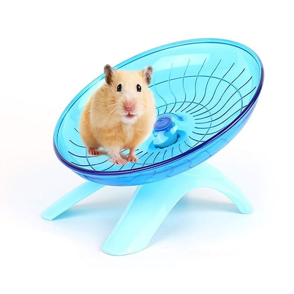 Hamster Flying Saucer Silent Running Exercise Wheel for Gerbil Rat Mouse Hedgehog Small Animals (Blue)