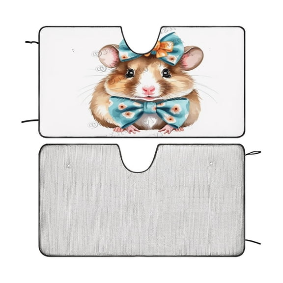 Hamster Funny Windshield Sun Shade for Car SUV Truck Car Sun Shade Windshield, Car Shades for Front Windows, Sunshade for Car Windshield 51"x28"