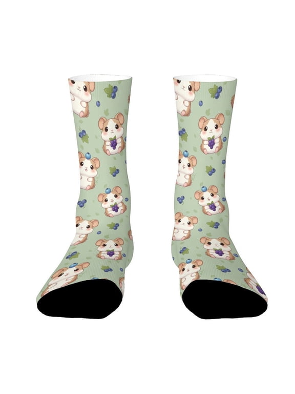 Hamster Grape Funny Novelty Crew Socks for Women Men Sports