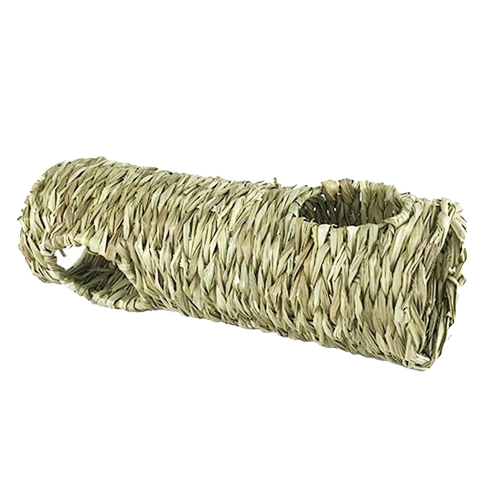 Hamster Grass Tunnel Interactive Toy Hay Bed Cage Cottage Hut Rabbit