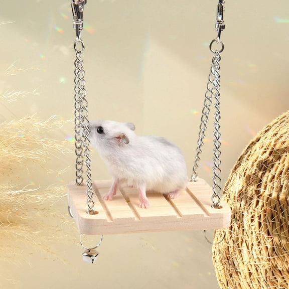 Hamster Hanging Swing Bed Exercises Play Toy Wood Multipurpose Accessories Easy Installation Pet Products Cage Toys for Parrot