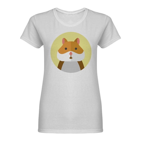 Hamster Head Icon Shaped T-Shirt Women -Image by Shutterstock, Female XX-Large