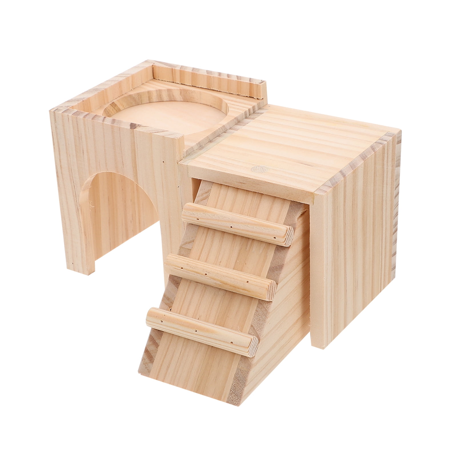 View of ifundom Pet Plaything Hamster Hideaway Nest Light Brown Wood 1Pack ...
