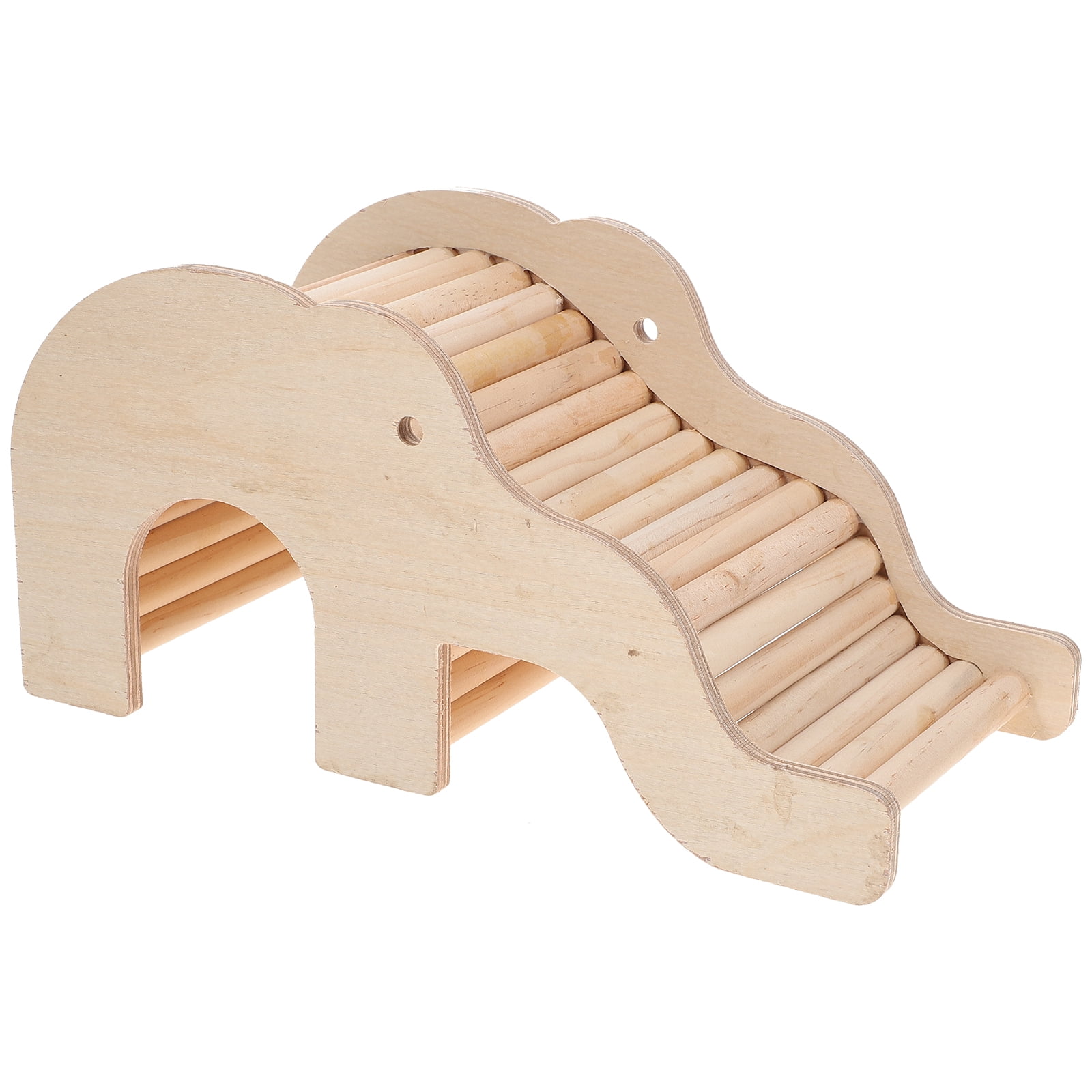 Image showcasing Hamster Hideout House Wooden Ladder Climbing Toy Small Pets Hiding Nest ...
