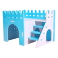 thumbnail image 1 of Hamster Hideout House, Wooden Sleeping Hut Fence Style Solid Wood Landscape Decor Gerbil Mouse Small Animal Cozy Nest Habitat Accessory Cage Furniture Activity Place Blue, 1 of 5