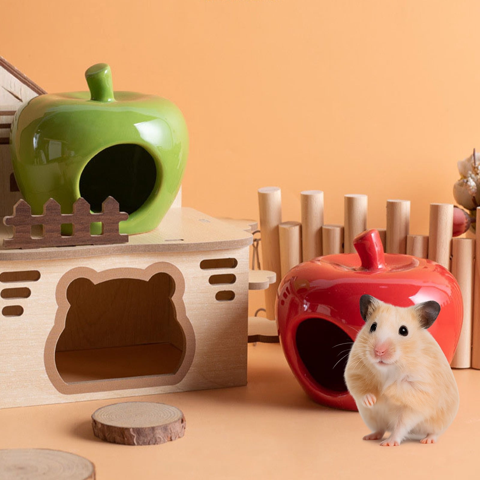 Hamster Hideout under $5! Yannianjz Reindeer Hamster Bed, Ceramic Small ... - Under-Bunk Hamster Shelter Ideas