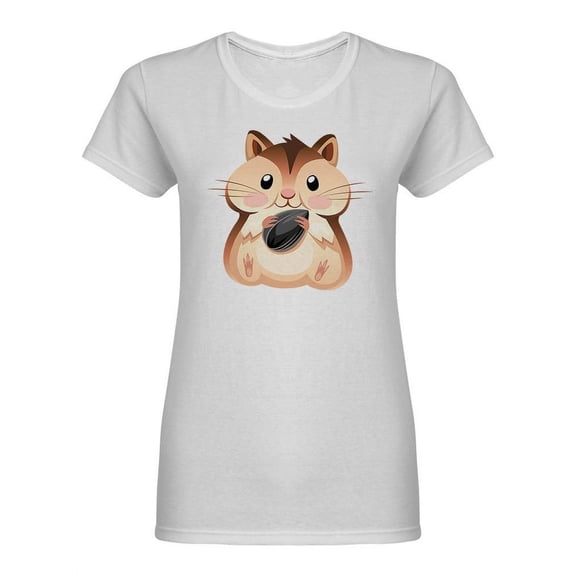 Hamster Holding A Seed Shaped T-Shirt Women -Image by Shutterstock, Female XX-Large