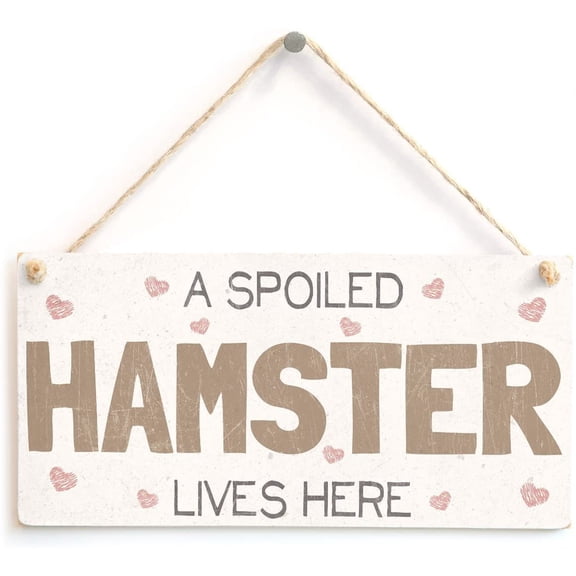 Hamster Home Decor 12 x 8 Inch - A House is Not A Home Without A Hamster Rustic Wooden Hanging Sign, Pet Lover Plaque, Ideal for Hamster Enthusiasts