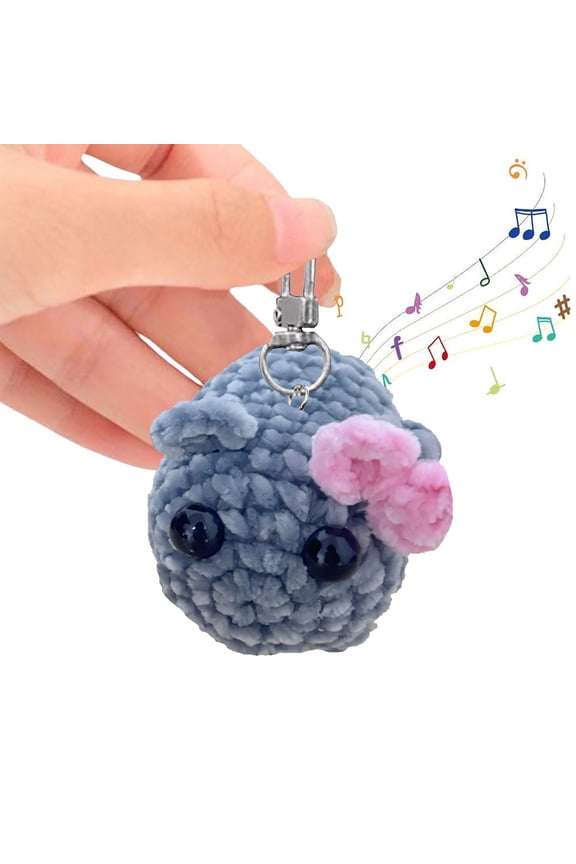 Hamster Hooked Doll With Violin And Keychain, Rvkxad Knitted Crochet Hamster Meme With Bow, Cute Mini Gifts Decor Handmade Keyring For Backpack Purse