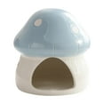 thumbnail image 1 of Hamster House Ceramic Hideout Mushroom Shaped Durable Material for Small Pets Cage Decoration, 1 of 9