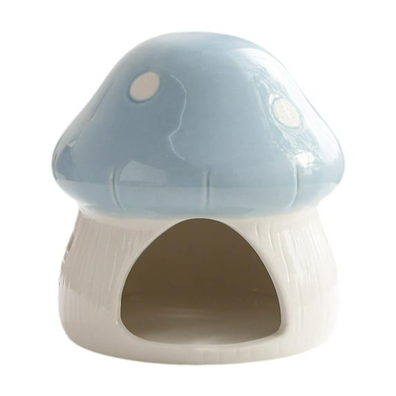 Hamster House Ceramic Hideout Mushroom Shaped Durable Material for Small Pets Cage Decoration