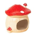 thumbnail image 1 of Hamster House Feeding Bowl Ceramic Hideout Mushroom Shape for Chinchilla Rat Small Pets Habitat, 1 of 9