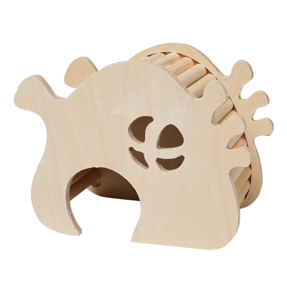 Hamster Houses with Climbing Ladder Wooden Hideouts Cute Shaped Small Habitat for Gerbils Junior Chipmunks