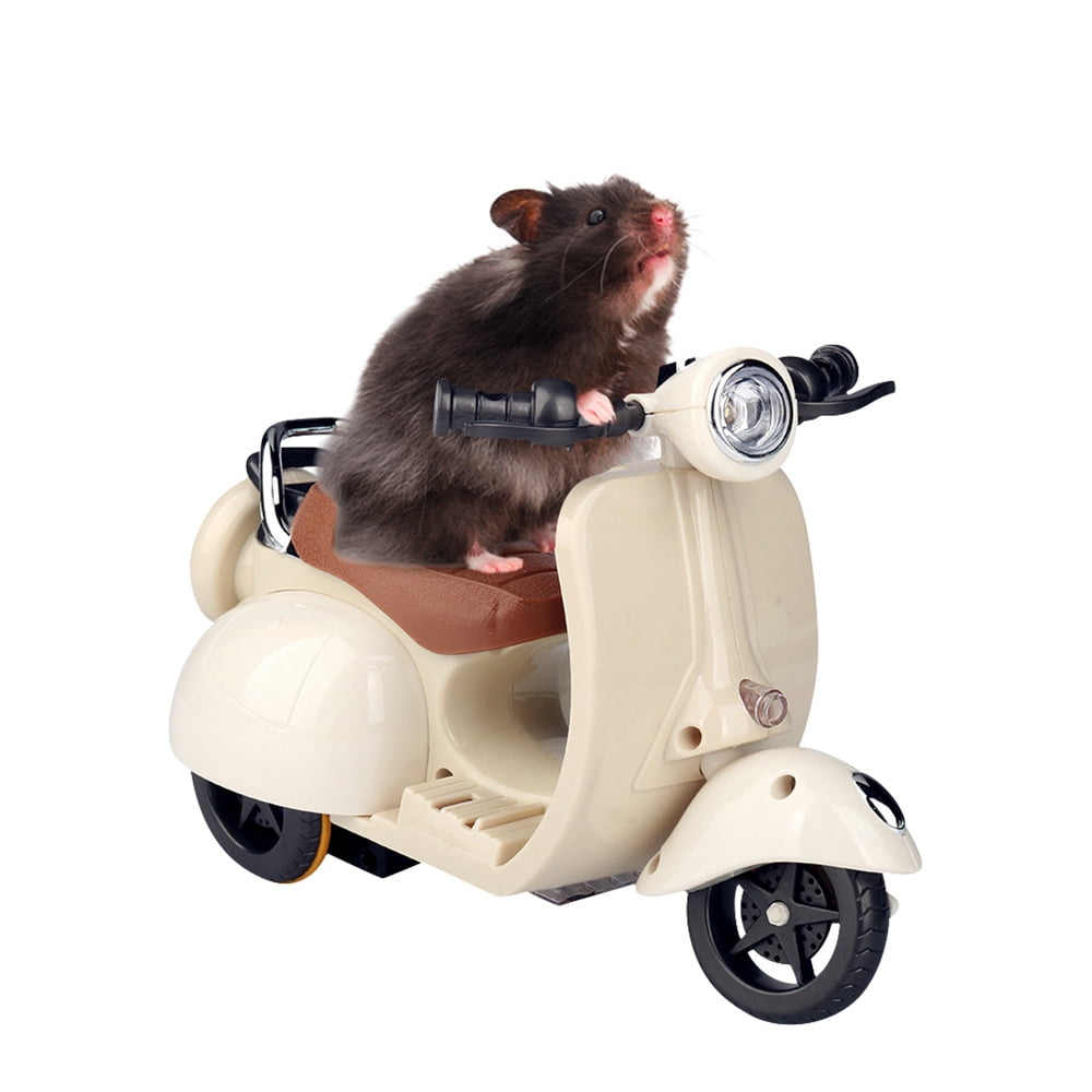 Hamster Intelligent Electric Powered Motorcycle, Pet Interactive Toy with  Fun Stunt Spin, Brilliant Lighting and Sound Effects (Without Battery) 