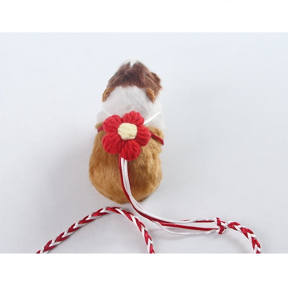 Hamster Leash and Harness Set, Adjustable Soft Nylon Walking Rope with Cute Flower Decor for Small Animals like Gerbils Rats, Outdoor Training Pet Supplies Gift Red