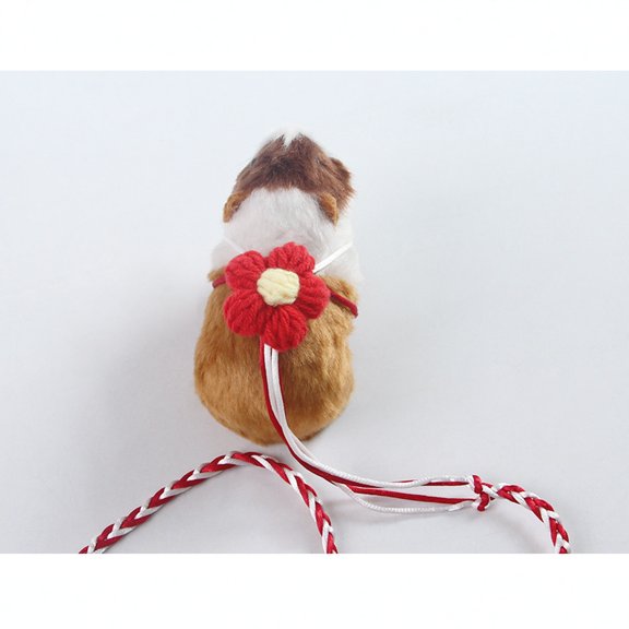 Hamster Leash and Harness Set, Adjustable Soft Nylon Walking Rope with Cute Flower Decor for Small Animals like Gerbils Rats, Outdoor Training Pet Supplies Gift Red