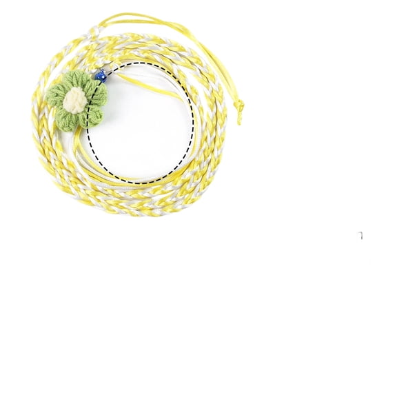Hamster Leash and Harness Set with Flower Eyes Decor, Nylon Training Rope for Small Pets Outdoor Walking and Fun, Yellow