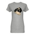 thumbnail image 1 of Hamster, Lemming Head Sketch Shaped T-Shirt Women -Image by Shutterstock, Female Large, 1 of 2