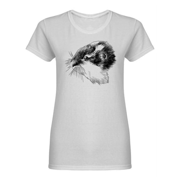 Hamster, Lemming Head Sketch. Shaped T-Shirt Women -Image by Shutterstock, Female Medium