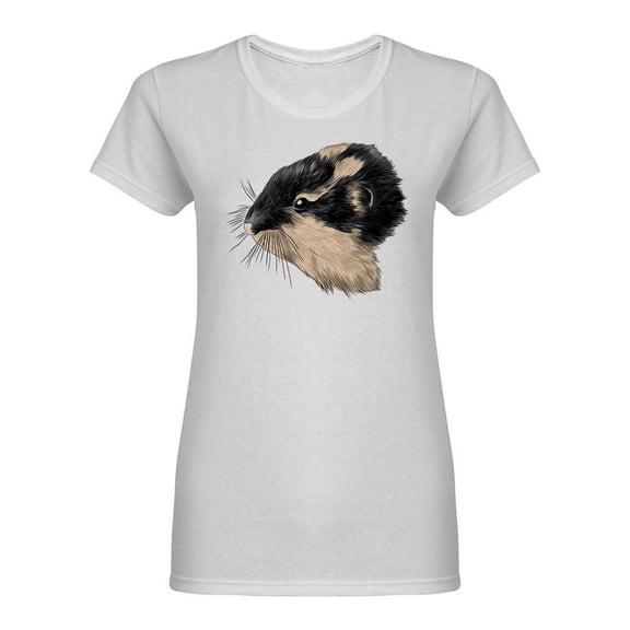 Hamster, Lemming Head Sketch Shaped T-Shirt Women -Image by Shutterstock, Female x-Large