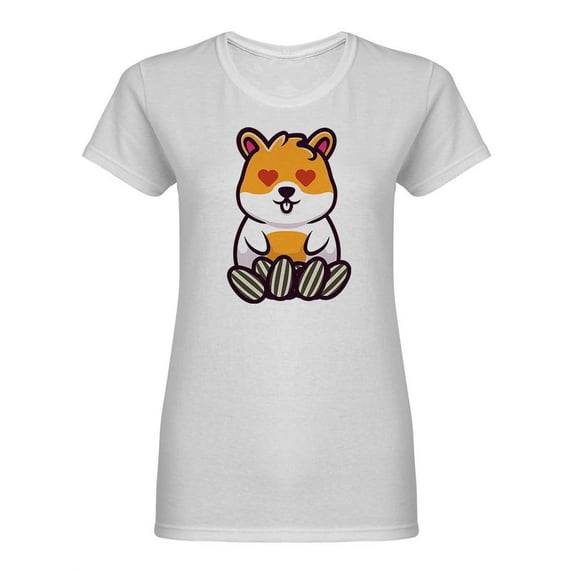 Hamster Loves Seeds Shaped T-Shirt Women -Image by Shutterstock, Female Medium
