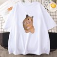 thumbnail image 1 of Hamster Meme T-shirt Kawaii Cartoon Graphic Printing Tshirt Summer Cotton High Quality T Shirts Casual Round Neck Tees, 1 of 5