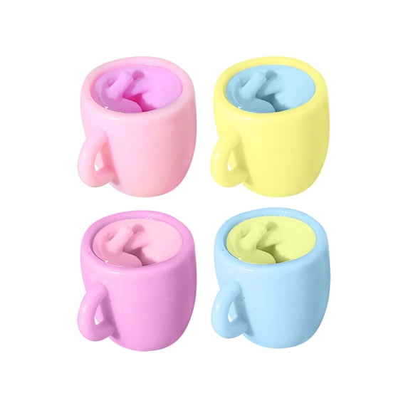 Hamster Milk Tea Cup Squishy Fidget Toys for Adults Soft TPR Sensory Gadget Realistic Animal Dessert Shape Office Desk Accessory Tactile Pressure Relief Tool 1 Pack