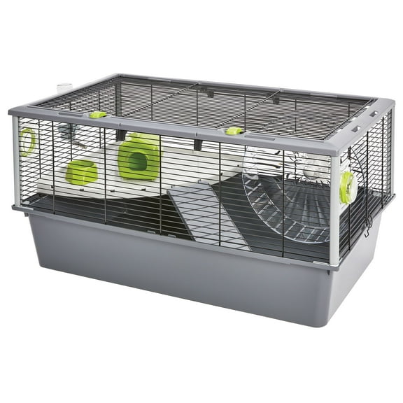 Hamster Nation Hamster Home, XXL Hamster Cage Measures 31.5L x 19.1W x 15.4H inches and provides for 417 Sq. inches of Floorspace, Includes Accessories