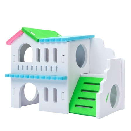 Hamster Nest Solid Wood DuplexHouse Guinea Pigs Small Animals Wooden Natural Handcrafted Hamster Sleeping Nest