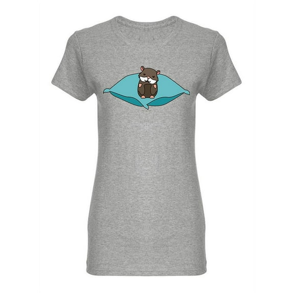Hamster On A Pillow Shaped T-Shirt Women -Image by Shutterstock, Female XX-Large