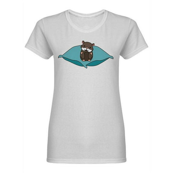 Hamster On A Pillow Shaped T-Shirt Women -Image by Shutterstock, Female XX-Large
