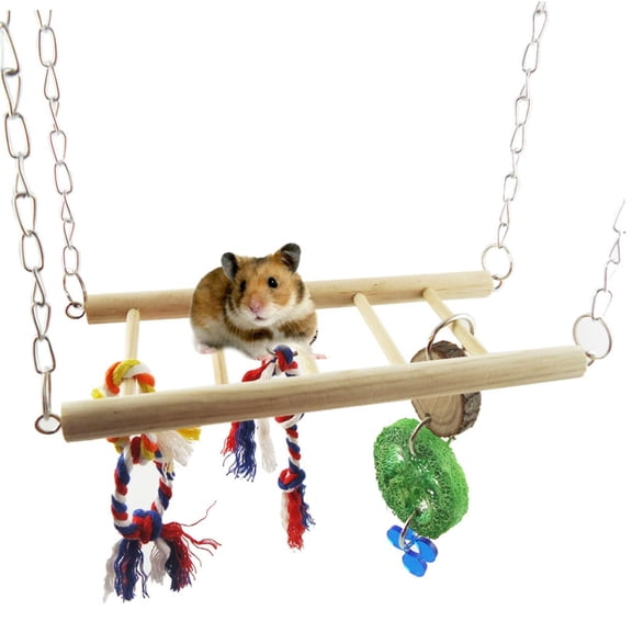 Hamster Parrot Climbing Bridge Ladder Playground for Small Animals Fun Design for Exercise and Coordination Suitable for Gerbils Mice and More Random Color Random Color.a