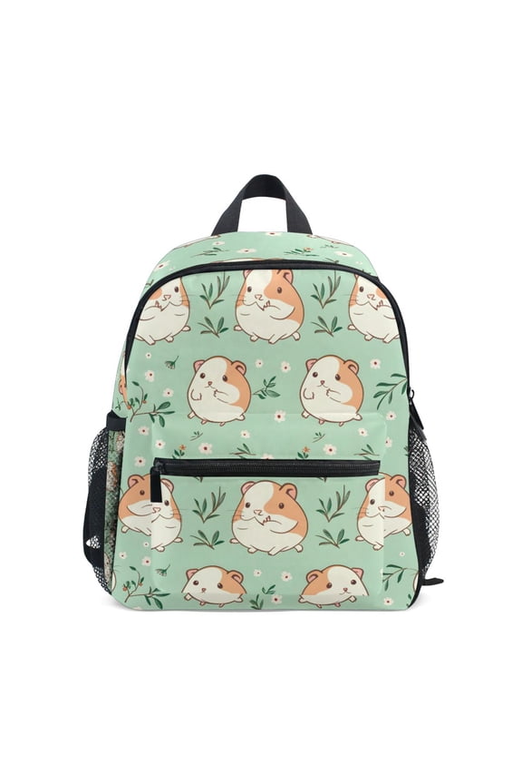 Hamster Pattern Mini Backpack Cute Small Backpack with Chest Strap and Whistle Ages 3-8