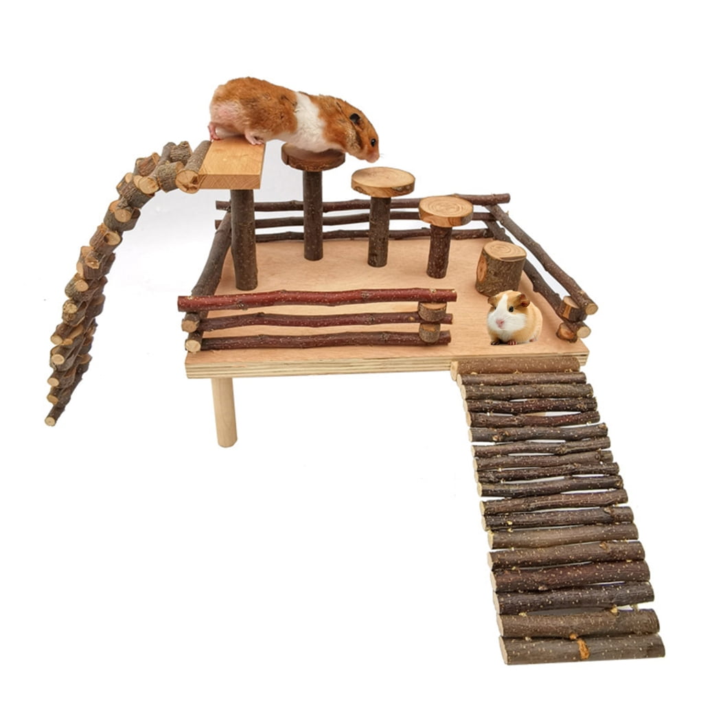 Hamster Platform Cage Ladder Toy Small Animals Climbing Ladder Cage Chewing Jumping Exercise Platform