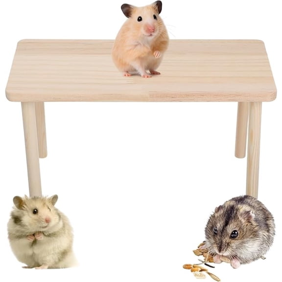 Hamster Platform Cage Wooden for Hamsters Small Pets Accessories