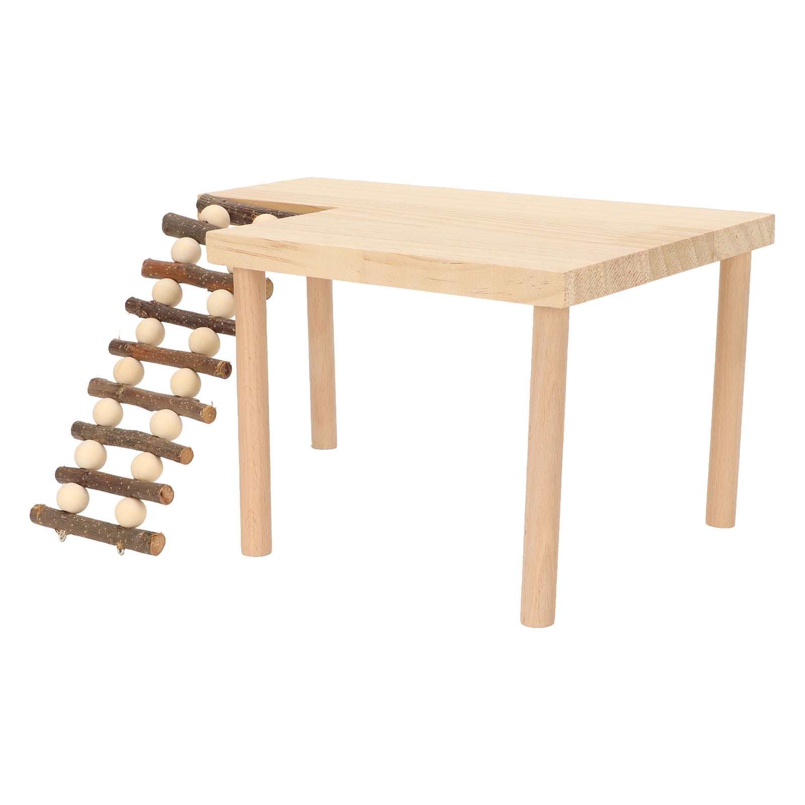 Hamster Platform with Climbing Ladder Hamster Climb Platform 2 Layer Decorative Guinea Pig Platform Wooden Small Pet Activity Playground with Ladder for Golden Bear Sugar Glider Guinea