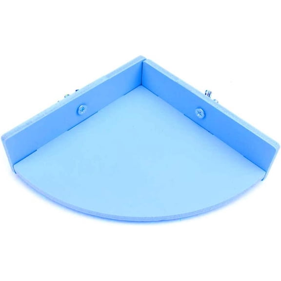Hamster Platform, Fan-shaped Hamster Cage Accessories Rest and Play Stand Corner Jumping & Climbing Platform Habitat Toy Small Platform for Guinea Pig, Gerbil, Mice, Parrot (Blue)