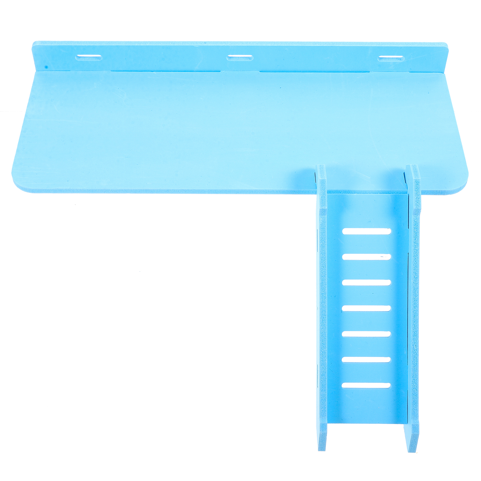 View of Raindrops Sky Blue Hamster Cage Platform with Ladder Bite Resistant ...