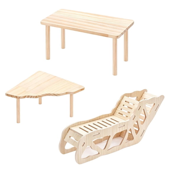 Hamster Platform Set, Wooden Modular Playground Stand Cage Accessories