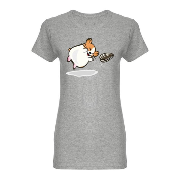 Hamster Playing With A Seed Shaped T-Shirt Women -Image by Shutterstock, Female Large
