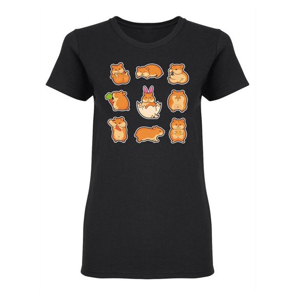 Hamster Poses Shaped T-Shirt Women -Image by Shutterstock, Female Medium