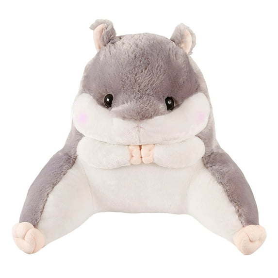 Hamster Reading Pillow With Arms For Kids Teens Adults Back Pillow For Bed Sitting Up Soft Plush Backrest Pillow Cartoon Chair Lumbar Support Bed Rest Pillow ( 17.7x15.75 Inches)