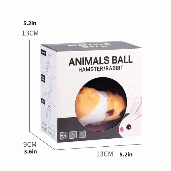 Hamster Rolling Ball Toy, Automatic Interactive Bunny Hamster Ball, Smart Obstacle Avoidance Sound Toy, Boredom Relief Exercise Ball for Cats Kittens Ki*ds Play