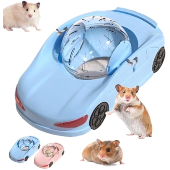 Hamster Running Ball Funny Transparent Ball, Silent Fitness Wheel Toy Vehicle for Small Pets, Exercise Wheel for Hamsters, Car Running Wheel Hamster, Exercise Wheel for Hamsters (Blue)