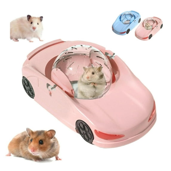 Hamster Running Ball Funny Transparent Ball, Silent Fitness Wheel Toy Vehicle for Small Pets, Exercise Wheel for Hamsters, Car Running Wheel Hamster, Exercise Wheel for Hamsters (Pink)
