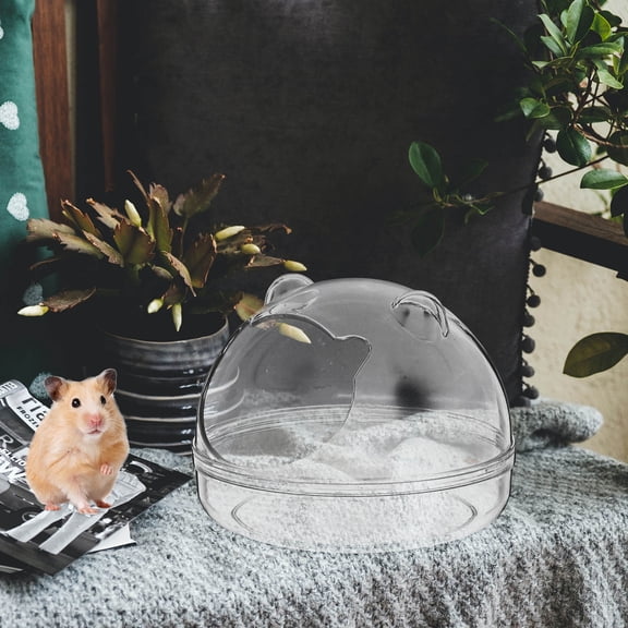 Hamster Sand Bath Container with Transparent Durable Material and Anti Skid Base