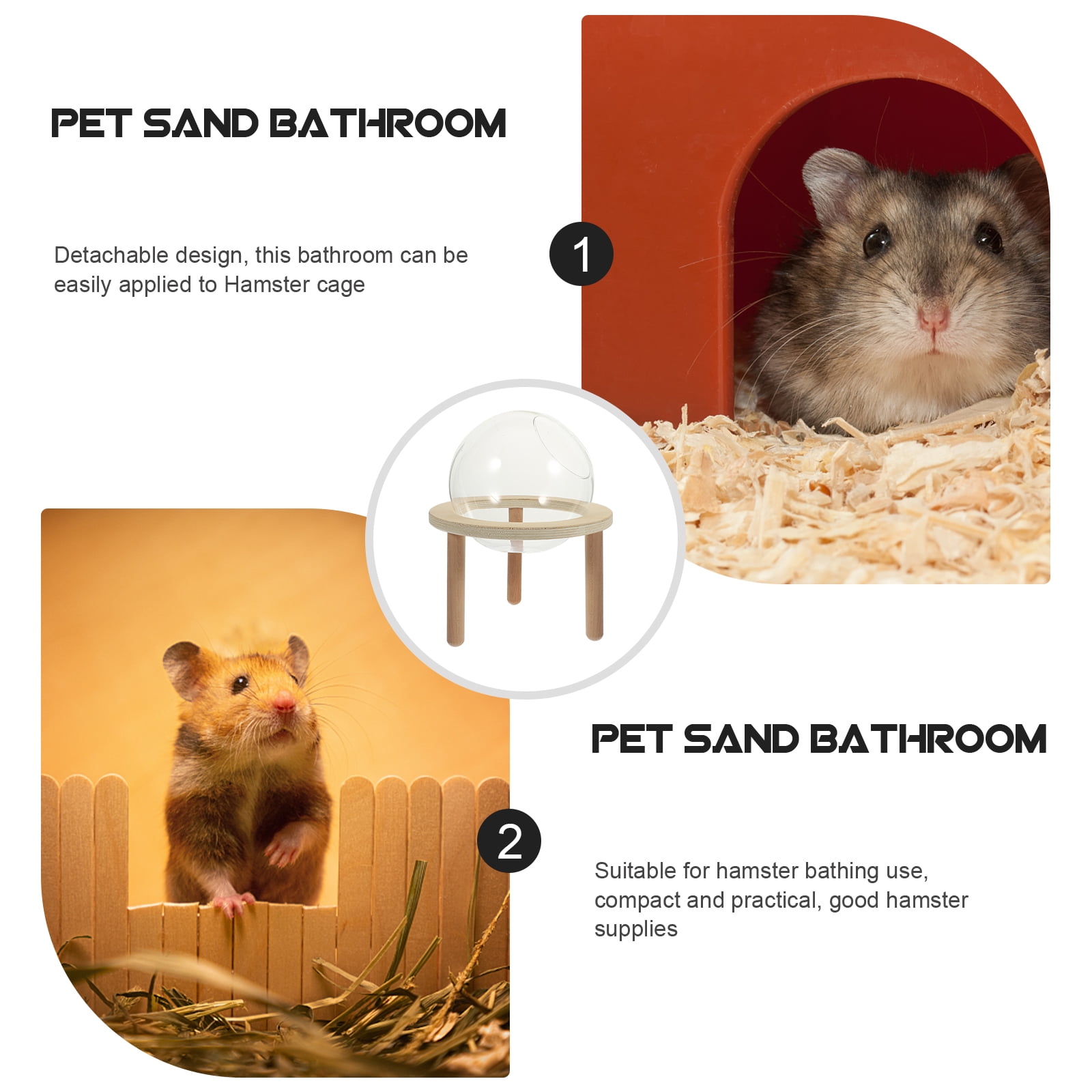 Hamster Sand Bath Household Bath Container Transparent Hamster Bathtub Wearresistant Hamster