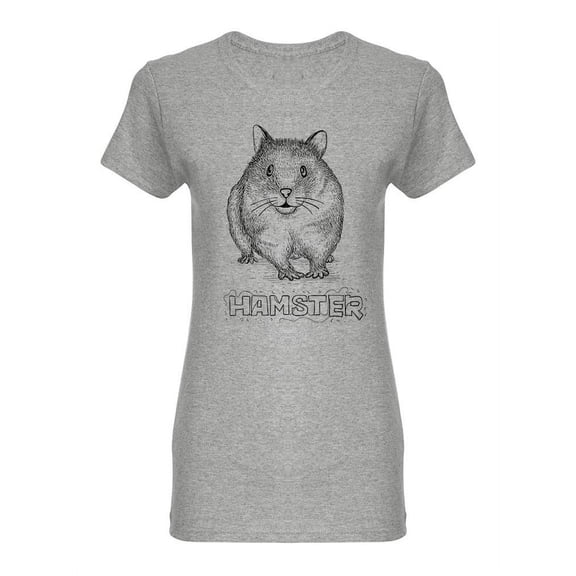 Hamster Sketch And Title Shaped T-Shirt Women -Image by Shutterstock, Female x-Large